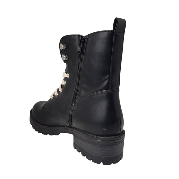 SO Alluring Women's Black Combat Boots Size 8 New No Box - Picture 3 of 8